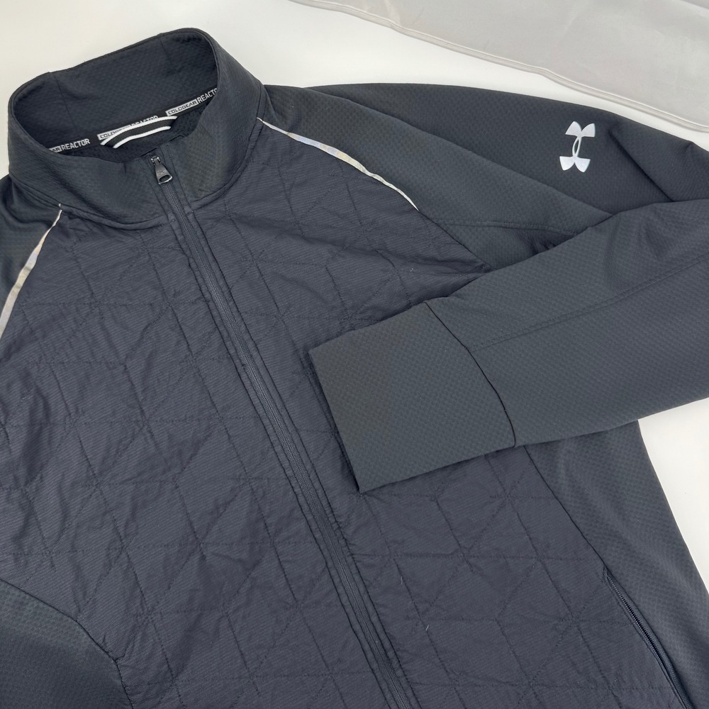 Under Armour ColdGear Reactor Jacket Mens XL Black Quilted Full Zip Fitted